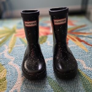 Hunter Black Speckled Rain Boots